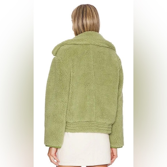 NWT FREE PEOPLE JOPLIN COZY JACKET WOMENS PISTACHIO FAUX SHERPA - Picture 3 of 5
